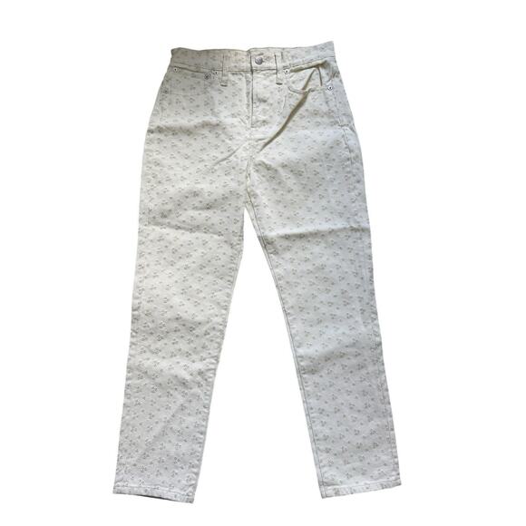 Madewell Jeans Womens 26 White Cream The Perfect Vintage Embroidered Eyelet - Picture 1 of 10